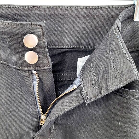 MH New Jeans Black Silver Rhinestone Embellished Flare Leg Jeans Women's Size 31 - Picture 4 of 7